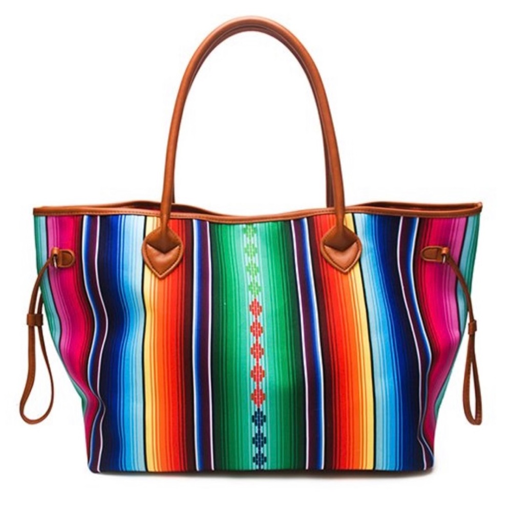Multi-Color Stripe Travel Tote